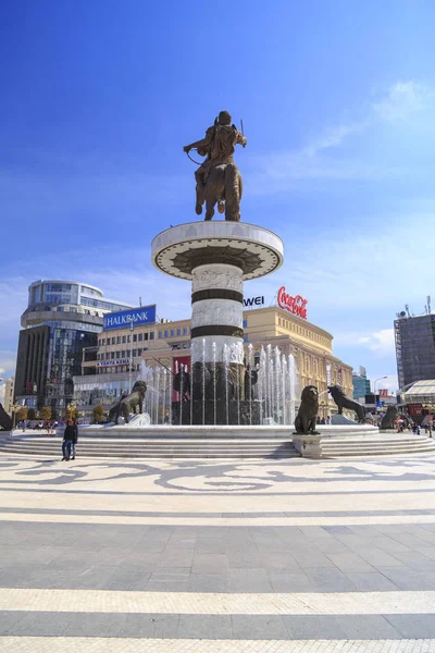 Monument van Alexander de grote, Skopje — Stockfoto