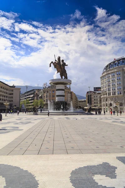Památník Alexandra Velikého, Skopje — Stock fotografie