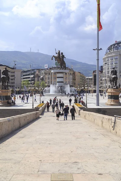 Monumento de Alejandro Magno, Skopje — Foto de Stock