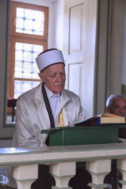 Imam of Mustafa Pasha Mosque, Skopje, Macedonia clipart