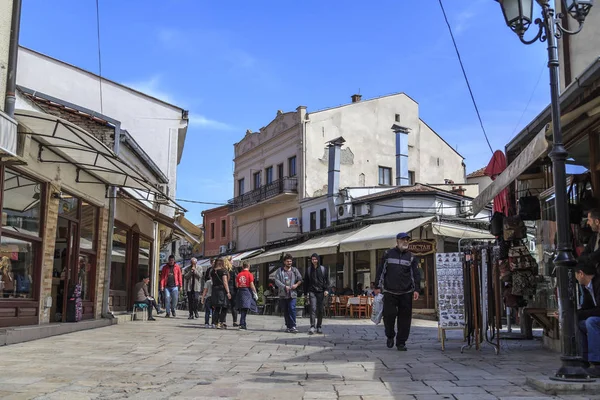 Vieux bazar turc et quartier de Skopje, le ca macédonien — Photo