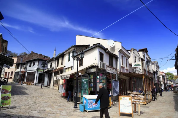 Starego bazaru tureckiego i dzielnicy Skopje, macedoński-ca — Zdjęcie stockowe