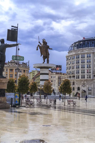 Monumento de Alejandro Magno, Skopje — Foto de Stock