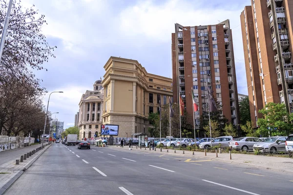 Переглянути від центрального району Скоп'є, македонської столиці — стокове фото