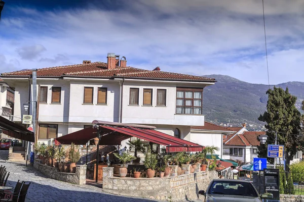 Ogólną architekturę miasta Ohrid w BJR Macedonii — Zdjęcie stockowe