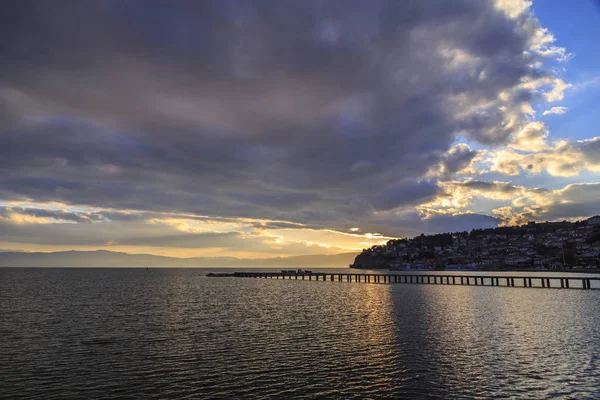 Pemandangan pantai Ohrid, Macedonia — Stok Foto