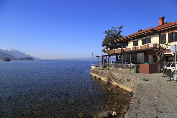 Vista costera de Ohrid, Macedonia —  Fotos de Stock