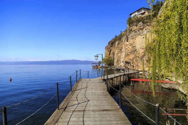 Pemandangan pantai Ohrid, Macedonia — Stok Foto
