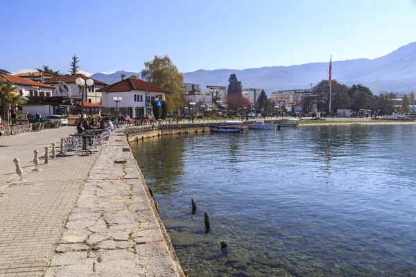 Pobřežní pohled Ohrid, Makedonie — Stock fotografie