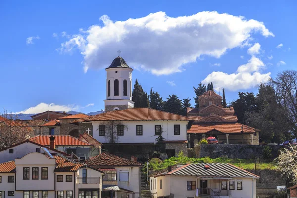 Ohrid város Macedónia volt Jugoszláv Köztársaság általános felépítése — Stock Fotó