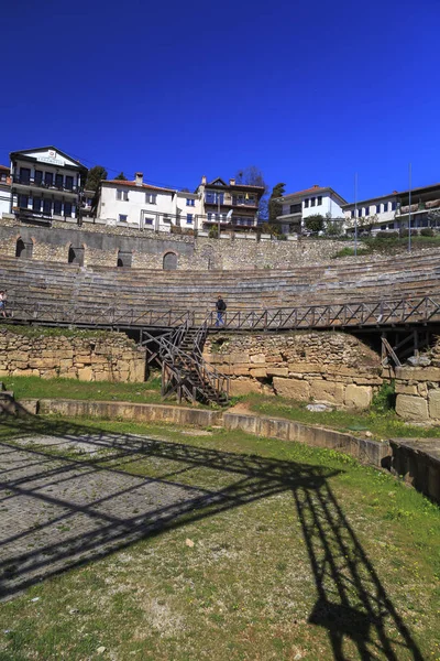 古希腊露天剧场在奥赫里德 — 图库照片