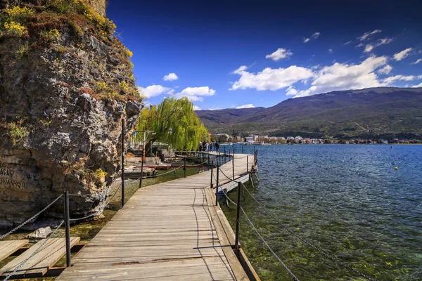 Ohrid, Makedonya'nın kıyı görünümü — Stok fotoğraf