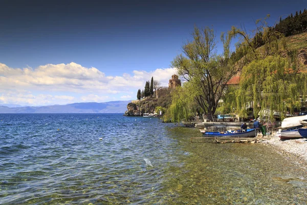 Vista costiera di Ohrid, Macedonia — Foto Stock