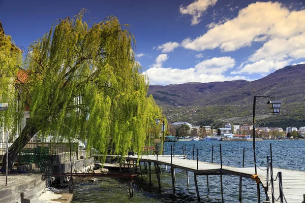 Ohrid, Makedonya'nın kıyı görünümü — Stok fotoğraf