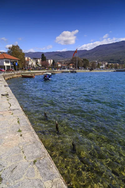 Вид на побережье Охрида, Македония — стоковое фото