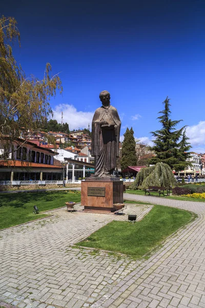 Bronze sculpture of St. Naum Ohridski — Stock Photo, Image