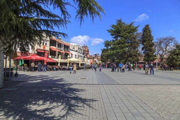 Antigo bazar turco e bairro de Ohrid — Fotografia de Stock