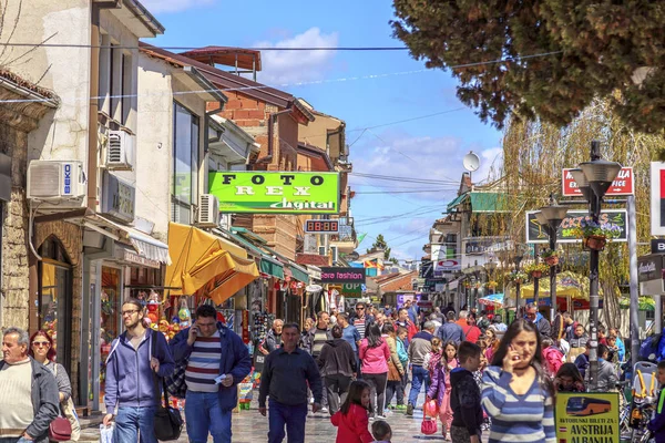 Starego bazaru tureckiego i dzielnicy Ochrydy. — Zdjęcie stockowe