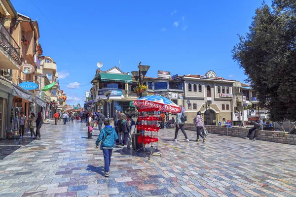 Antiguo bazar turco y barrio de Ohrid — Foto de Stock