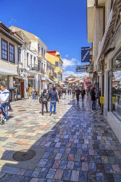 Antiguo bazar turco y barrio de Ohrid — Foto de Stock