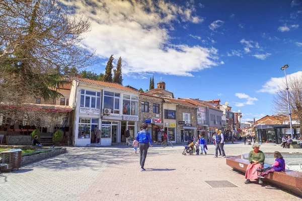 Παλιό τουρκικό Παζάρι και η γειτονιά της πόλης Οχρίδα — Φωτογραφία Αρχείου