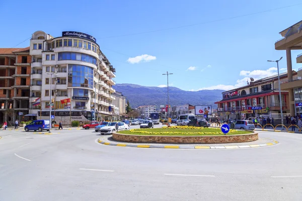Vista de rua do bairro cenral de Ohrid, Macedônia do FYR — Fotografia de Stock