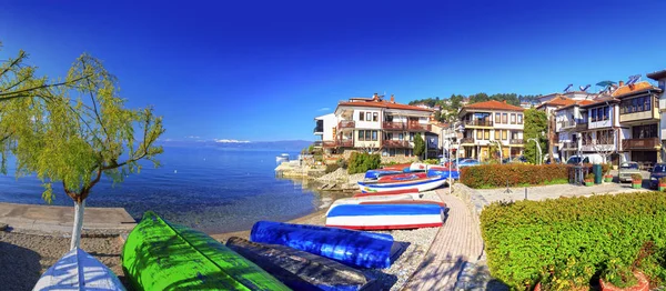 沿海的奥赫里德，马其顿的风景 — 图库照片