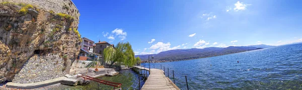 Ohrid, Makedonya'nın kıyı görünümü — Stok fotoğraf