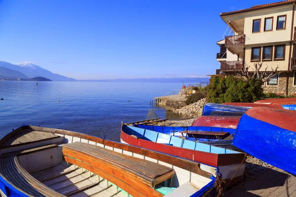 Vue côtière d'Ohrid, Macédoine — Photo