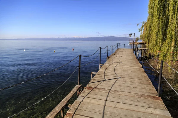 Pemandangan pantai Ohrid, Macedonia — Stok Foto