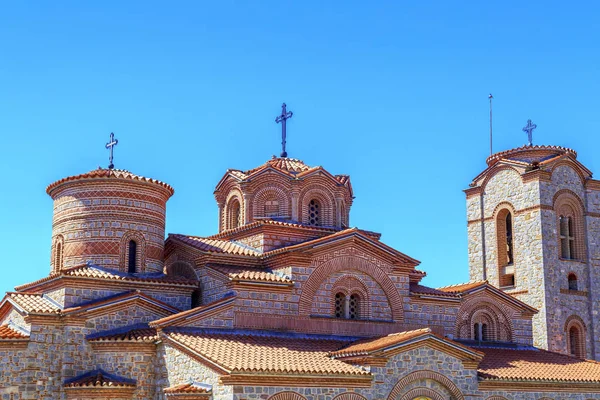 Pohled zvenčí St. Panteleimon v Ohrid, Makedonie. — Stock fotografie