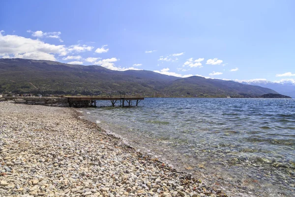 Вид на побережье Охрида, Македония — стоковое фото