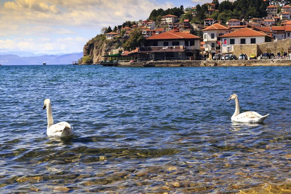オフリド、マケドニアの海岸ビュー — ストック写真