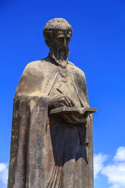 Escultura de bronze de St. Naum Ohridski — Fotografia de Stock
