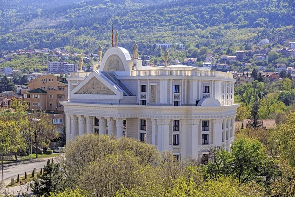 Blick aus dem zentralen Bezirk von Skopje, Mazedonien — Stockfoto