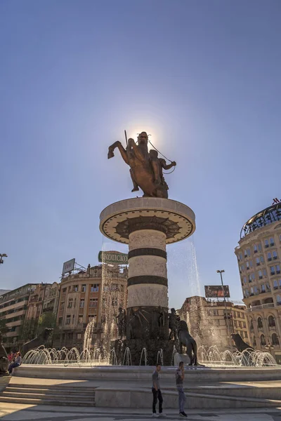 Monumento de Alejandro Magno, Skopje — Foto de Stock