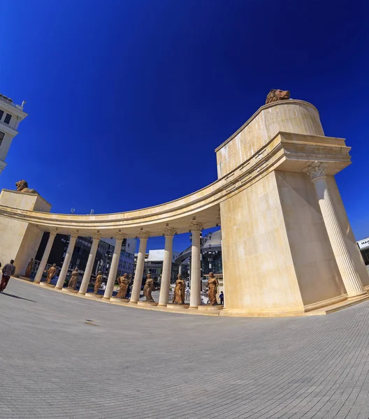 View from downtown Skopje, the Macedonian capital — Stock Photo, Image