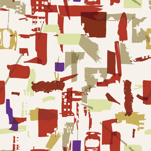 Ремесленный бесшовный рисунок с абстрактными формами и цветами — стоковый вектор
