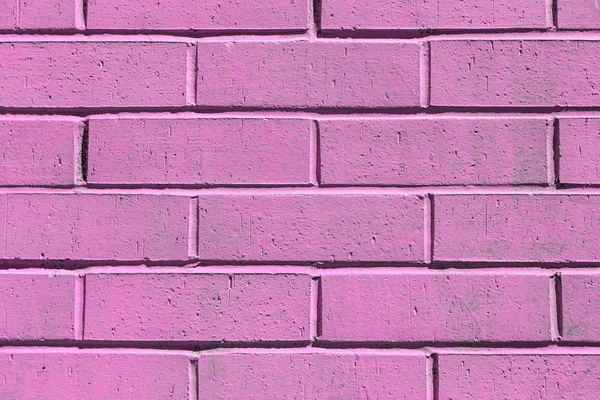 Pared de ladrillo pintado rosa — Foto de Stock