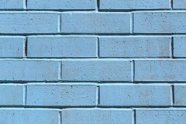 Pared de ladrillo pintado azul —  Fotos de Stock
