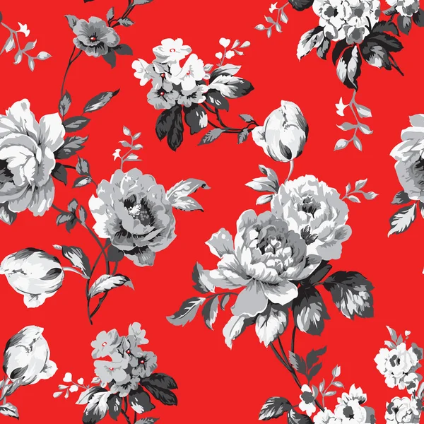 Shabby chic vintage roses motif sans couture — Image vectorielle