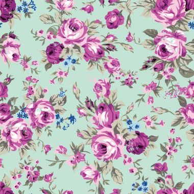 Vintage chintz roses seamless pattern clipart