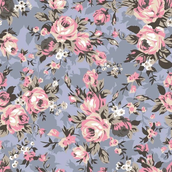 Vintage chintz rose modello senza soluzione di continuità — Vettoriale Stock