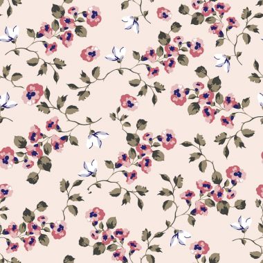 Seamless pattern design with little forget me not flowers clipart