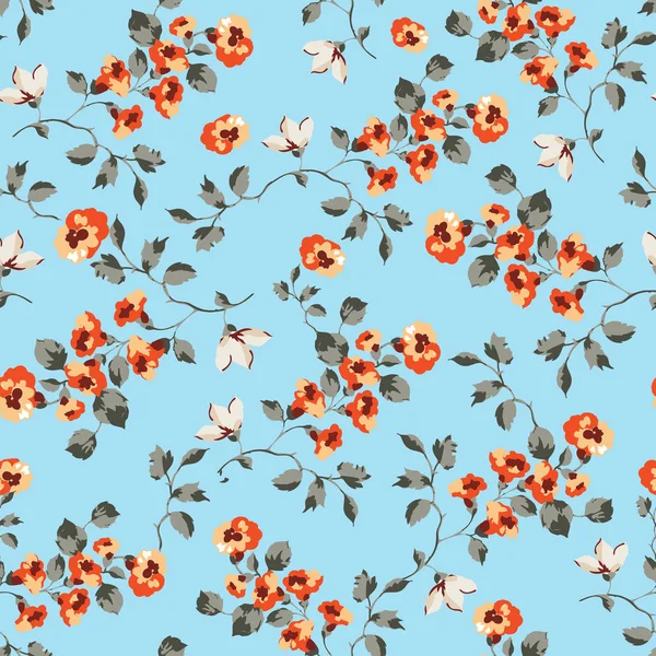 Seamless pattern design with little forget me not flowers — Stock Vector