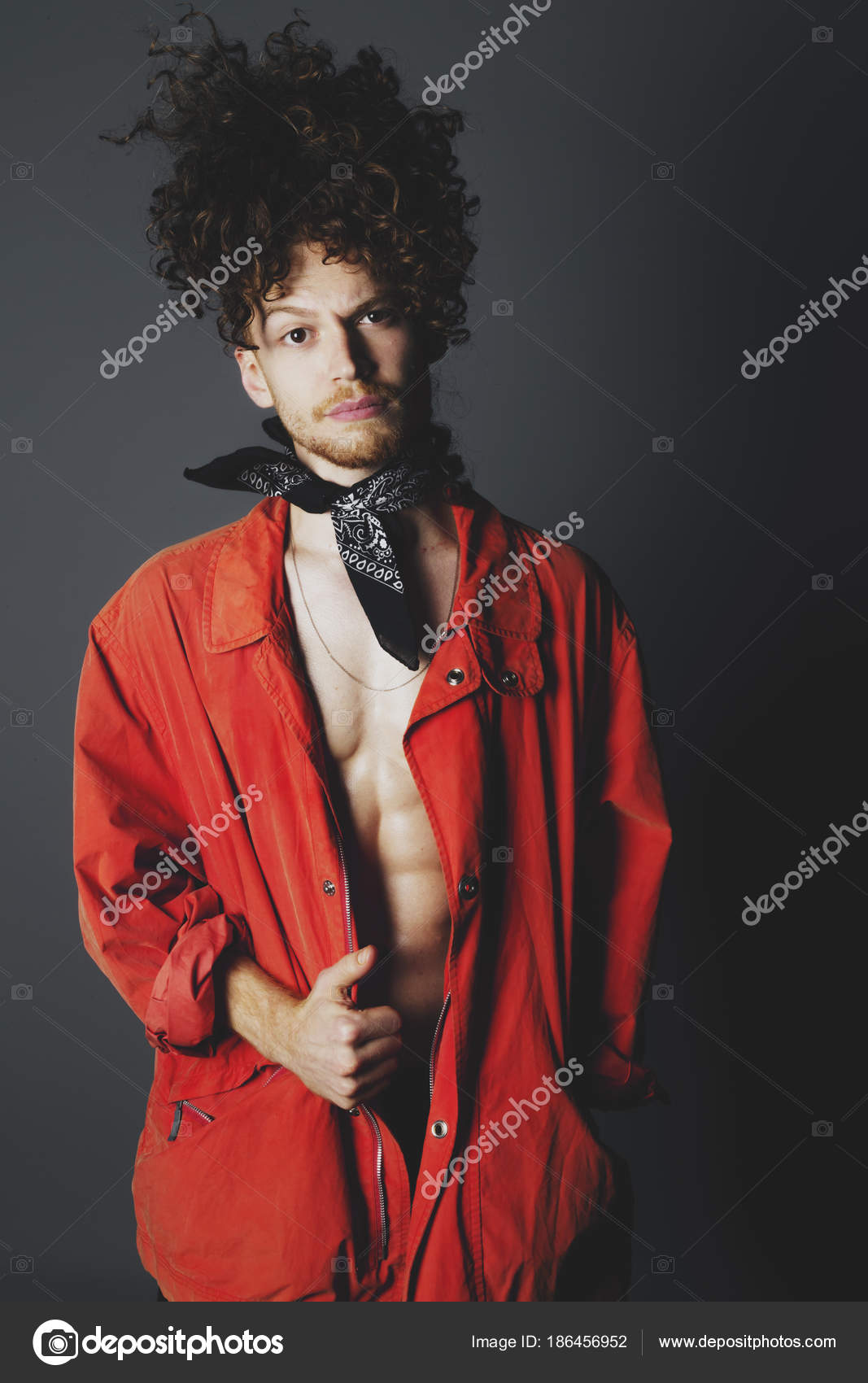 Young Ginger Man Studio Portrait Stock Photo