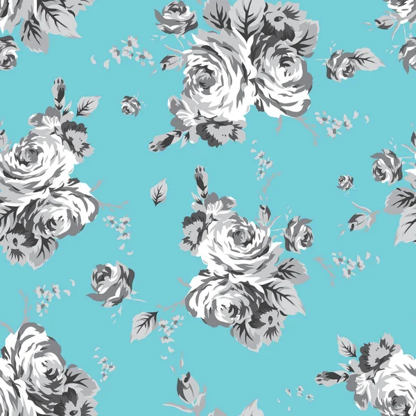 Shabby chic vintage roses seamless pattern — Stock Vector