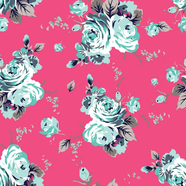 Shabby chique vintage rozen naadloze patroon — Stockvector