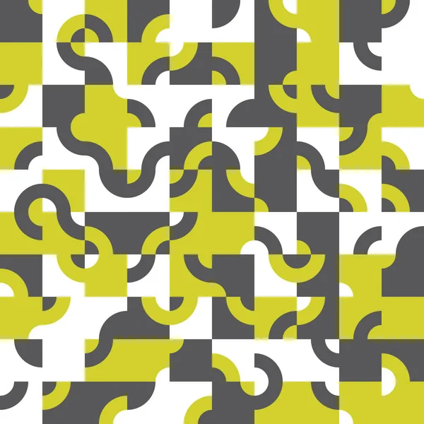 タイル張りの円形の図形と抽象的なシームレス パターン デザイン — ストックベクタ