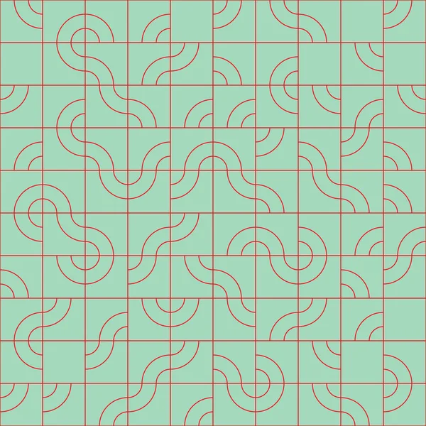 Diseño de patrón sin costura abstracto con formas circulares de azulejos — Vector de stock